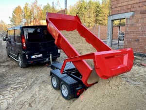 Przyczepka budowlana leśna Wywrotka hydrauliczna do samochodu ciągnika  